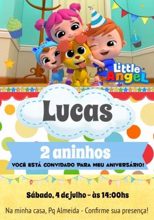 Convite de Aniversário Little Angel para Editar Online