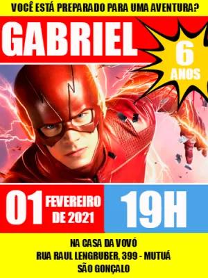 Convite Aniversário The Flash para Editar e Imprimir