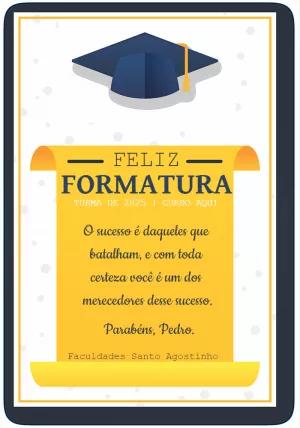 Cartão de Formatura Editável Online com Mensagem Especial