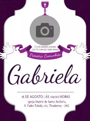 Convite de Primeira Comunhão com foto para Editar Online