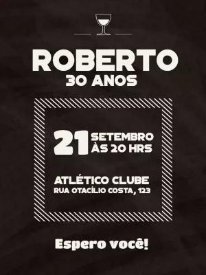 Convite de Aniversário Masculino Drink Moderno para Editar Online