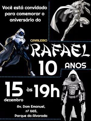 Convite Aniversário Cavaleiro da Lua para Editar Online