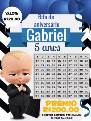 Rifa de Aniversário Poderoso Chefinho para Editar Online