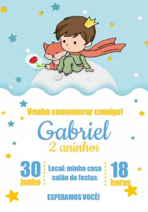 Convite Aniversário Pequeno Príncipe para Editar Online