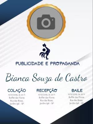 Convite Formatura Publicidade e Propaganda com Foto para Editar
