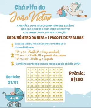 Convite Chá Rifa Cegonha Menino para Editar Online