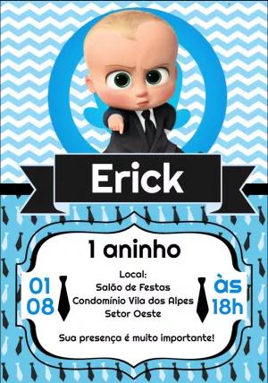 Convite Aniversário O Poderoso Chefinho para Editar Online