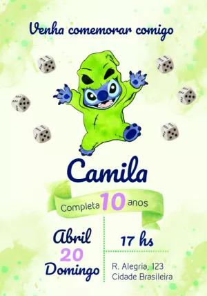 Convite Aniversário Stitch Oogie Boogie para Editar Online