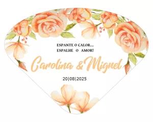 Leque de Casamento Floral Editável para Imprimir