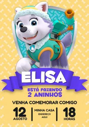 Convite Aniversário Everest Patrulha Canina para Editar Online