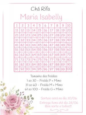 Convite Chá Rifa Floral com Rosas para Editar Online