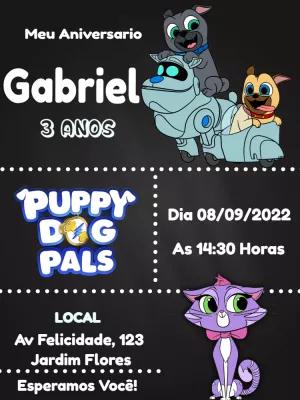 Convite de Aniversário Puppy Dog Pals para Editar Online