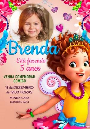 Convite Aniversário Fancy Nancy com Foto para Editar Online