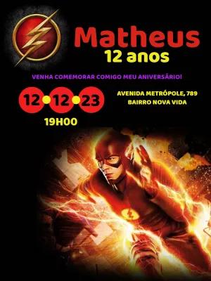 Convite de Aniversário The Flash para Editar Online