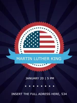 Editable MLK Day Post with Patriotic Emblem to Customize