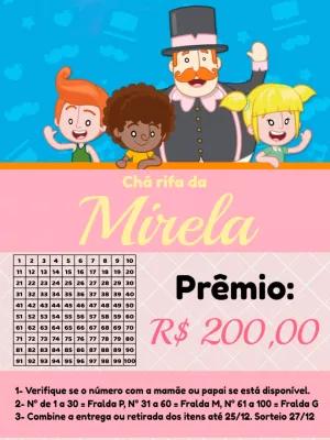 Chá Rifa Mundo Bita com Personagens para Editar Online