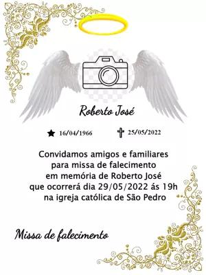 Convite Missa de Falecimento com Foto para Editar Online