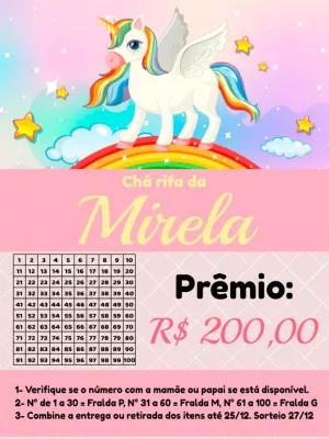 Rifa Chá de Bebê Unicórnio para Editar Online e Imprimir