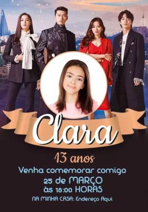 Convite Aniversário Pousando no Amor com Foto para Editar Online