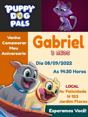 Convite de Aniversário Puppy Dog Pals para Editar Online