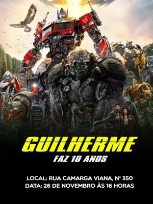 Convite Aniversário Transformers Rise of the Beasts para Editar