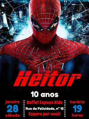 Convite Aniversário Homem Aranha para Editar Online