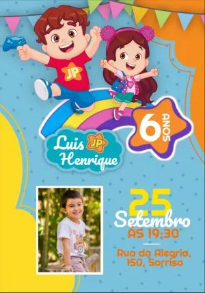 Convite Aniversário JP e Maria Clara com Foto para Editar