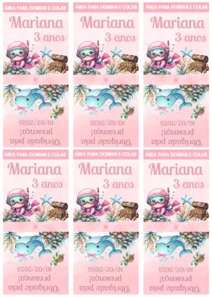 Capa para Pirulito Fundo do Mar Rosa para Editar Online