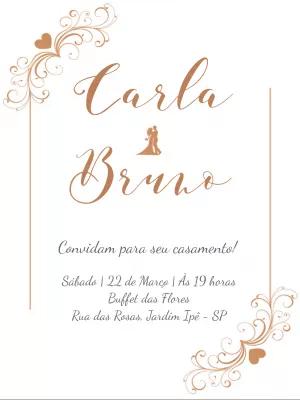 Convite de Casamento Clássico Dourado para Editar Online