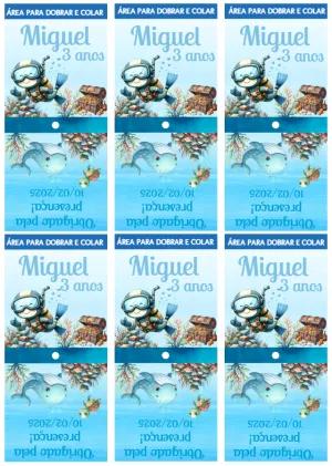 Capa para Pirulito Fundo do Mar com Mergulhador para Editar
