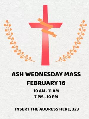 Ash Wednesday Mass Invitation Template to Edit Online