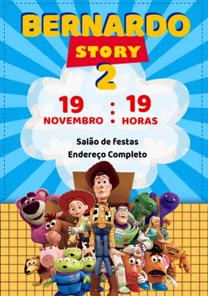 Convite de Aniversário Toy Story com Personagens para Editar