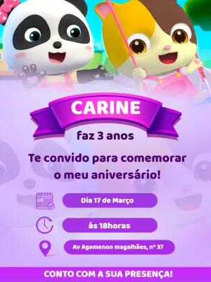 Convite de Aniversário Baby Bus com Personagens para Editar