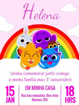 Convite de Aniversário Bolofofos Editável Online