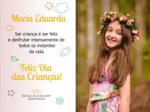 Cartão Dia das Crianças com Foto para Editar Online