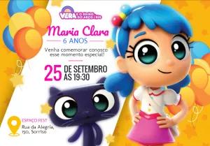 Convite Aniversário Vera e o Reino do Arco-Íris para Editar