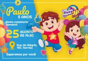 Convite Aniversário Maria Clara e JP para Editar Online