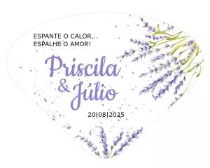 Arte para Leque de Casamento Floral para Editar e Imprimir