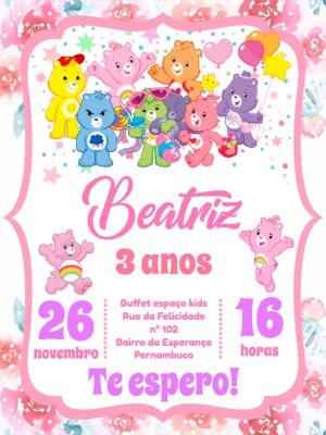 Convite de Aniversário Ursinhos Carinhosos para Editar Online