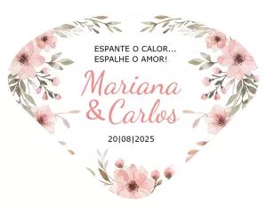 Arte para Leque de Casamento Floral para Editar e Imprimir