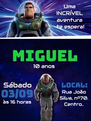 Convite de Aniversário Buzz Lightyear para Editar Online