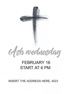 Ash Wednesday Invitation with Ash Cross to Edit Online