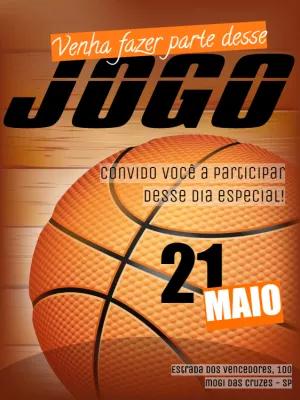 Convite de Aniversário Basquete para Editar Online