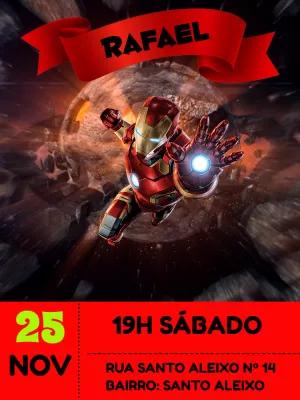 Convite de Aniversário Homem de Ferro para Editar Online
