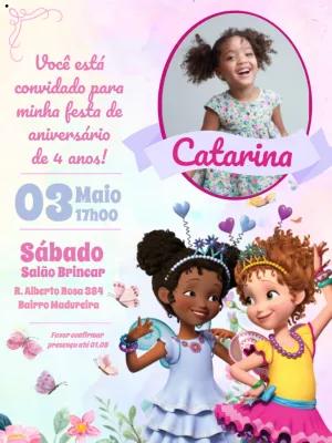 Convite Aniversário Fancy Nancy com Foto para Editar Online