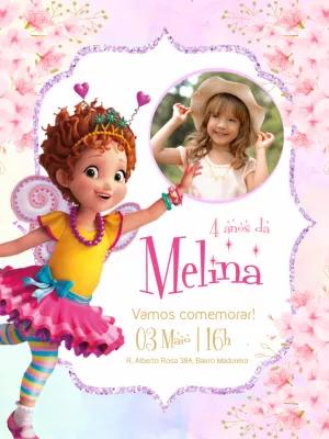 Convite de Aniversário Fancy Nancy com Foto para Editar Online