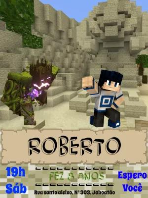 Convite de Aniversário Minecraft para Editar Online