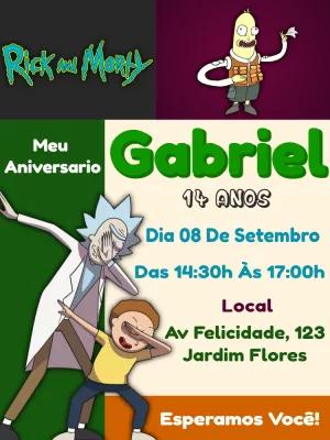 Convite de Aniversário Rick e Morty para Editar Online
