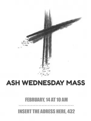 Editable Ash Wednesday Mass Invitation to Customize Online