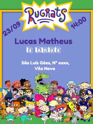 Convite de Aniversário Rugrats com Personagens para Editar